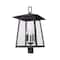 Z-Lite Rainer 5 Light Outdoor Post Mount Fixture, 15.5in. W x 27.5in. H, Black 5015PHXLR-BK - alternate 2